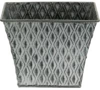 Pot en zinc Motif losange Shabby-Chic Gris H15cm Décoration