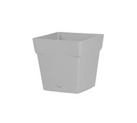Pot Et Soucoupe Polypropylène Toscane L.24.8 X L.24.8 X H.24 Cm Gris Béton