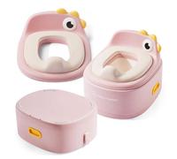 Pot évolutif rose - Moby System - 3 en 1 - Cuvette amovible - Réducteur WC ajustable - Marchepied antidérapant