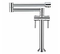 Pot Filler Solid Brass Deck Mount Sink Faucet with Double Swing Arm, Dual Handle Hot and Cold Water Kitchen Mixer Tap,Gold (Color : Antique Bronze)