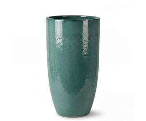 Pot grande taille d'extérieur EIFFEL 37x70cm brume de jade, fait main en terre cuite émaillée, résistant au gel