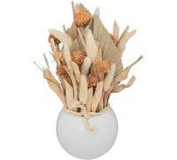 Atmosphera Pot en grès jja 193735 – Fleurs naturelles séchées 25x10 cm – Gris G