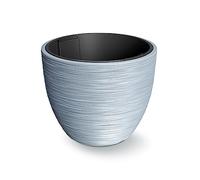 Pot gris, avec dépôt, collection Furu, 34,9 x 34,9 x 29,5 cm, capacité de 23 L.
