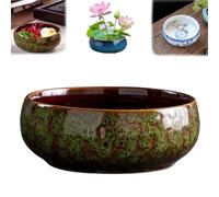 Pot Hydroponique,Pot De Fleur Ceramique,Plantes D'IntéRieur,Fleurs Vasque RéCipient Hydroponique Non Poreux De Grand Calibreavec GlaçUre Fluide, Applicable Aux Plantes Succulentes En Hydroponie (B)