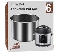 Pot intérieur pour mijoteuse de 6 litres - Casserole de rechange en acier inoxydable pour mijoteuse de 6 litres pour multicuiseur 2100467