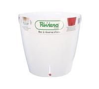 Pot jardinière à réserve d'eau Eva New Ø46 cm 49 L blanc anti-UV
