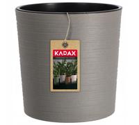 Pot KADAX avec copeaux de bois, élégant pot avec insert, 25 cm, gris