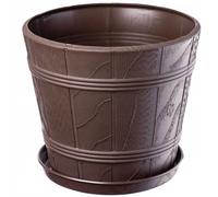 Pot KADAX avec soucoupe, pot, 42 cm, marron