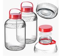 KADAX Grand Bocal de Fermentation en Verre, Récipient de Conservation avec Couvercle Hermétique, Idéal pour la Préparation de Cornichons et Choucroute (10L, Lot de 2)