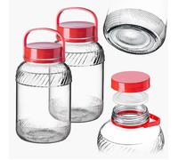 KADAX Grand Bocal de Fermentation en Verre, Récipient de Conservation avec Couvercle Hermétique, Idéal pour la Préparation de Cornichons et Choucroute (5L, Lot de 2)