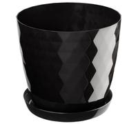 Pot KADAX, pot de fleurs à soucoupe, 16 cm, noir