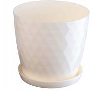 Pot KADAX, pot de fleurs et de plantes avec soucoupe, 25 cm, crème