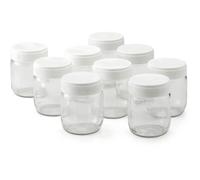 Lagrange - Lot de 9 pots en verre 430301 - 0,185 L, couvercles empilables, fabrication française