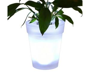 Pot LED - Lampes de jardin LED étanches | Pot de fleurs alimenté par l'énergie solaire, pour une utilisation sur les chemins pelouses jardins extérieurs patias et cadeau de déménagement et