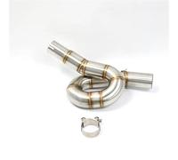 Pot Liaison Raccord Intermédiaire pour Tube D'échappement, 51 Mm, pour Benelli 300 BJ300 GS BN302 TNT300 BJ TNT 2014-2018 Moto Éliminateur De Bruit(Argent)