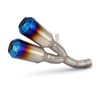 Pot Liaison Silencieux D'échappement Double Sortie pour Moto pour Ducati Scrambler 800 821 Scrambler800 2015-2025, Tube Intermédiaire. Moto Éliminateur De Bruit(Couleur 2)