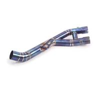 Pot Liaison Silencieux D'échappement Moto pour Yamaha YZF R1 YZFR1 YZF-R1 MT10 MT-10 2015-2019 Tube Intermédiaire Modifié, 60 Mm Alliage Titane Moto Éliminateur De Bruit(Couleur 2)