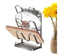 Pot Lid Holder - Space-Saving Non-Slip Rack | Kitchen Storage Organizer For Pan Lids, Spoons, Forks, Spatulas, Soup Ladles And Towels, Perfect For Inside Cabinets, Countertop, Pantry, Home Or Apartmen