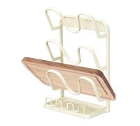 Pot Lid Holder - Space-Saving Non-Slip Rack | Kitchen Storage Organizer For Pan Lids, Spoons, Forks, Spatulas, Soup Ladles And Towels, Perfect For Inside Cabinets, Countertop, Pantry, Home Or Apartmen