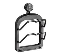 Pot Lid Holders 2 Tier, Wall Mounted Lid Holder, 12 Inches Pot Pan Organizer with Adjustable Spacing, Heavy Duty Rack with Anti Slip Suction Cups, Kitchen Accessories for Countertops Cabinet Door Wall