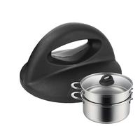 Pot Lid Knob Handle, Glass Lid Replacement Grip System, 6.4x6.4x3.9cm Non Slip Kitchen Cover Knob, Ergonomic Cookware Handle Kit, Heat Resistant Pull Accessory, Home Kitchen Repair Tool