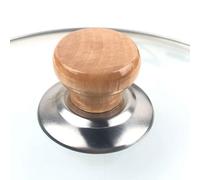 Pot Lid Knob - Wood & Stainless Steel | Durable, 5.7x2.8cm, Easy Install, U