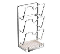 Pot Lid Rack - Pan Lid Organizer, Stainless Steel Multi Layer Kitchen Storage, Countertop Pot Cover Holder Rack | For Cabinet Cutting Board Plate Dish Spoon Fork Spatula Home Apartment, 1*Pc