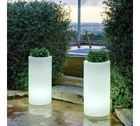 Pot lumineux rond avec lumière LED RVB, câble ou batterie (batterie lumière couleur RVB) 115 cm