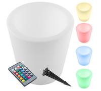 Pot lumineux - TECTAKE - Cylindre lumineux LED pot de fleur sceau à champagne 16 couleurs RGB et 5 modes d'éclairage - 38 x 40 cm