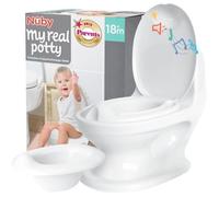 Nuby - My Real Potty - Pot bébé Pour Apprentissage de la Propreté - Pot Enfant Avec Bruit de Chasse et Piles Incluses - Toilettes Enfant +18 Mois - WC Bébé Réaliste Pour Pratiquer - Blanc