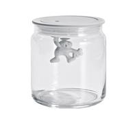 Alessi AMDR04 W Gianni 'A Little Man Holding on Tight' Boîte de Cuisine en Verre avec Couvercle en Résine Thermoplastique, Blanc, 70 cl
