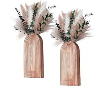 Pot mural pour fleurs, 2 pièces, pot en bois pour avec style boho, décoration - Porte-fleurs mural pour l'entrée de la maison - pour couloir, cuisine, salon, salle de bain, salle à manger