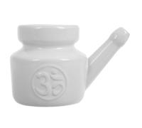 Pot Nasal en Céramique Blanc 350ml pour Lavage et Nettoyage des Sinus | Usage Adulte, Application Polyvalente, pour Changements Saisonniers et Yoga