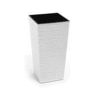 Pot Nizza, Blanc Rillenoptik 25x46, 5cm Plastique Cache-Pot Avec Utilisation