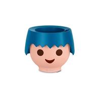 Lechuza OJO Pot de fleurs rond en polyrésine à arrosage automatique, Bleu Ocean, D21 H16 cm