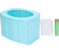 Pot portable pour enfants Utiliser le sac poubelle Siège de toilettes pliable stable et peu encombrant pour les voyages Bleu