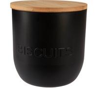 Pot porte-couverts - ORION - Boîte de rangement - Couvercle en bambou - 1700 ml - Noir