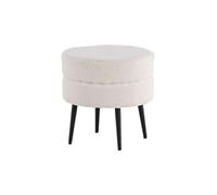Pouf Design Bouclette "Pot" 40cm Blanc