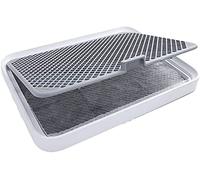 Pot pour chien, urinoir amovible en plastique avec grille grise, 52 cm - Toilettes pour animaux domestiques pour un dressage facile à l'intérieur et la gestion des accidents