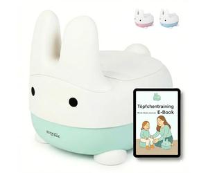 Pot pour enfant avec couvercle - Pot pour enfant à partir de 1 an - Sans BPA - Motif lapin - Avec e-book et carte de récompense - Vert EDEN RAE®