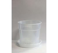Pot pour orchidées avec fond spécial et soucoupe assortie