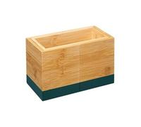 Five - Pot Range-Couverts Extensible en Bambou Naturel & Bleu pétrole