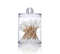 pot rangement maquillage en plastique Pour salle de bain,petit rangement salle de bain en plastique avec couvercle,boîte rangement pour boules de coton,coton-tige et cosmétiques,Boîte transparente
