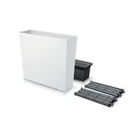 Prosperplast Jardinière haute Urbi Case Tour DUC800T-S449, plastique, avec pot intérieur, blanc