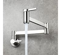 Pot remplissage robinet mural de cuisine pliable Robinet de cuisine simple à un seul trou de trou de trou de rythme froid rotation pliant bec brossé en laiton en laiton lourd star de la lumière LWX