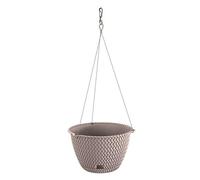 Pot rond à suspendre 3L Prosperplast Splofy en plastique couleur moka, Ø23 x 14,5 cm