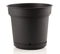 Pot rond avec soucoupe "Hydral Element" en plastique coloré pour l'extérieur et le jardin pour plantes et fleurs "Made in Italy" Anthracite 38 cm