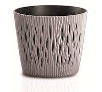 Pot rond en plastique Sandy Round en couleur mocca 26,2 (L) x 26,2 (l) x 22,2 (H) cm
