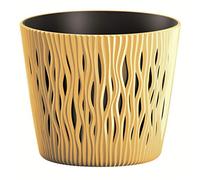 Pot Rond en Plastique Sandy Round en Couleur Moutarde 22,5 (L) x 22,5 (l) x 19,2 (H) cm