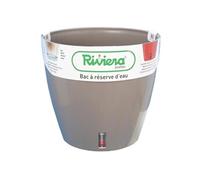 Pot rond Eva New en plastique - Ø 46 cm - 49 L - Taupe
